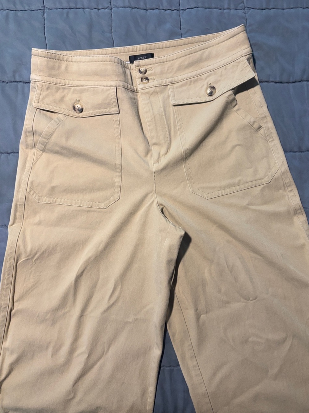 J. Crew Wide-Leg Pants in Light Beige